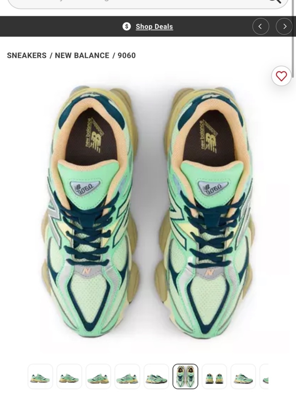 New Balance Mint Green & Teal 9060 Athletic Sneakers